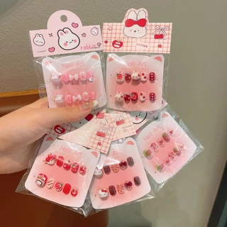 OKK Life Stop(A1745)*พร้อมส่งในไทย*ชุดเล็บปลอมเด็กลายการ์ตูนน่ารัก มีกาวให้ในตัว