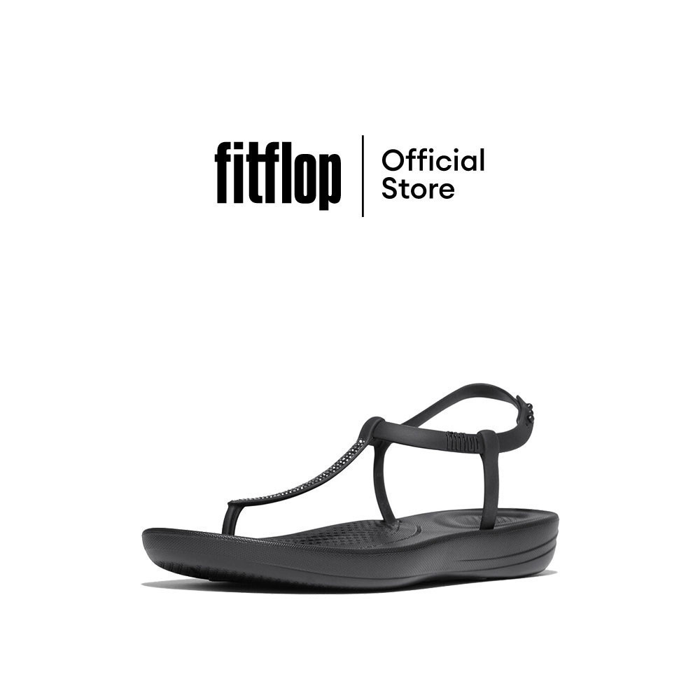 FITFLOP IQUSHION SPLASH SPARKLE TSTRAP รองเท้าแตะผู้หญิง รุ่น JD7-090 สี BLACK