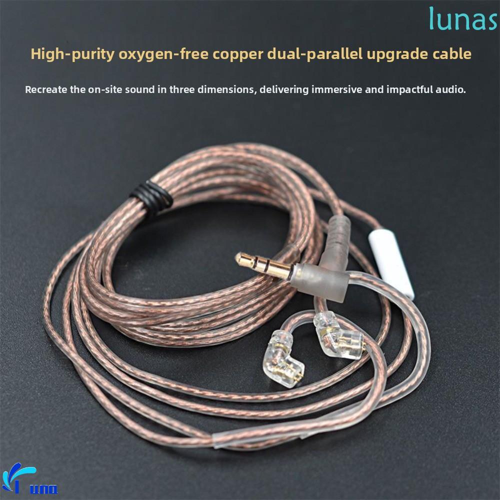 LUNASOL KZ สายหูฟัง, 2PIN พร้อมไมโครโฟนสายหูฟัง KZ, Original 3.5 มม.ความบริสุทธิ์สูงอัพเกรดสายหูฟังอ