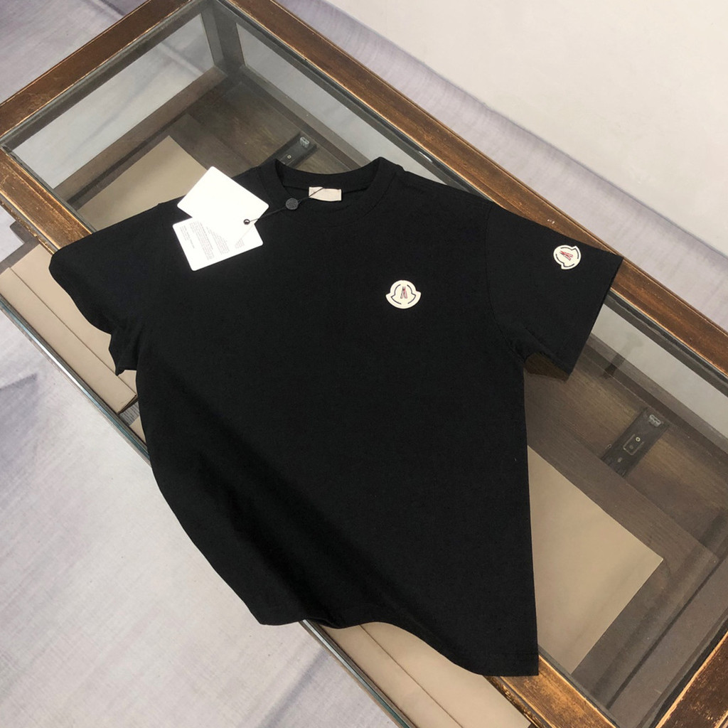 KSB0 Monc*** New Summer Short-Sleeve Shirt T Men's pure cotton casual embroidered round-neck shirt T