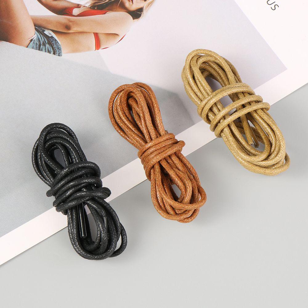 YEW เชือกผูกรองเท้าทรงกลมเคลือบแว็กซ์ 70/80/90/100ซม. อุปกรณ์รองเท้า ราคา ถูกที่สุด ดีลบีเคเค แกลเลอรีภาพที่ 6