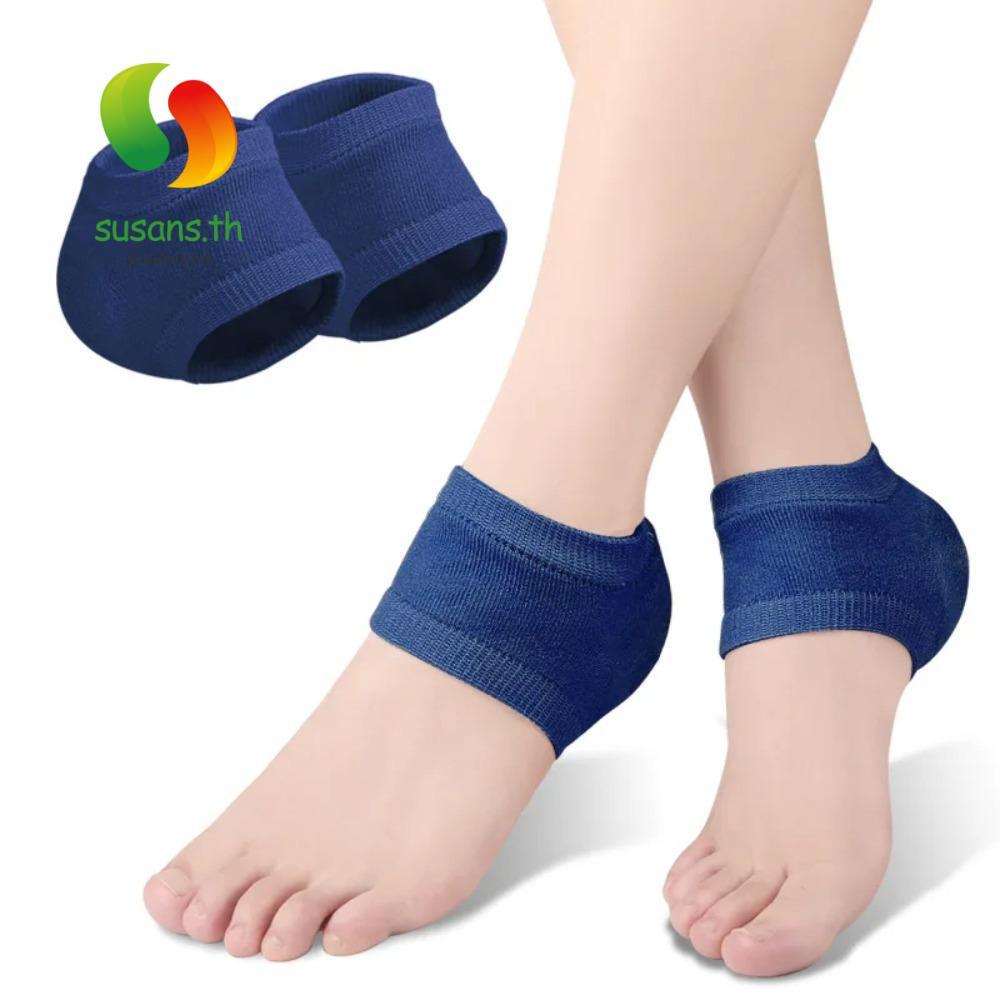 SUSANS ฝาครอบป้องกันส้นเท้าและถุงเท้า Plantar Fasciitis ทำจากซิลิโคนและโพลีเอสเตอร์ เพื่อบรรเทาอาการปวดและความชุ่มชื้น