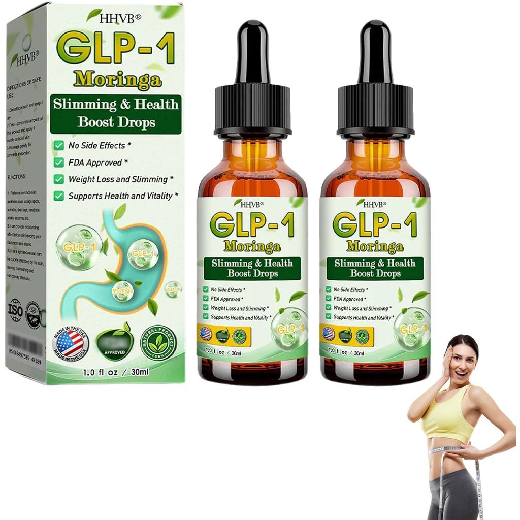 HHVB GLP-1 หยดเพิ่มมะรุมและสุขภาพ, หยดอาหารเสริม GLP-1, HHVB Organic Moringa GLP-1 สําหรับผู้หญิงและ