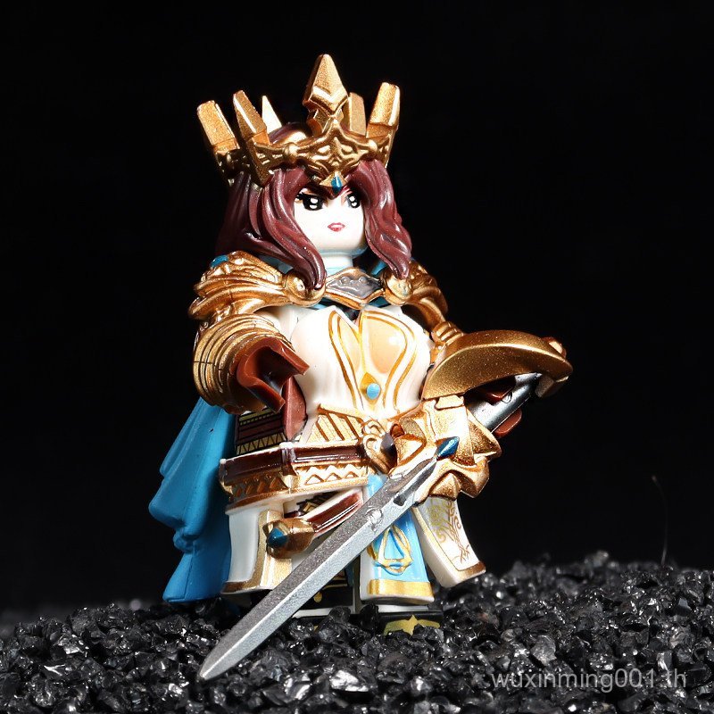 Rongle ยุคกลาง King Arthur รอบตาราง Knight Building Block Minifigure Knight War Horse Shield ประกอบข