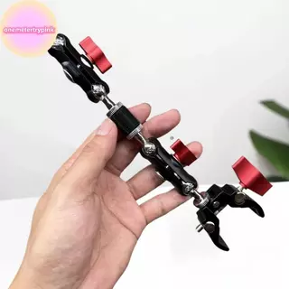 ONEPINK กล้องโลหะ Super Clamp 1 ชุดพร้อมหัวบอลคู่ Magic Arm ตัวยึดแบบยืดหยุ่นแบบปรับได้สําหรับการถ่ายภาพจอภาพ