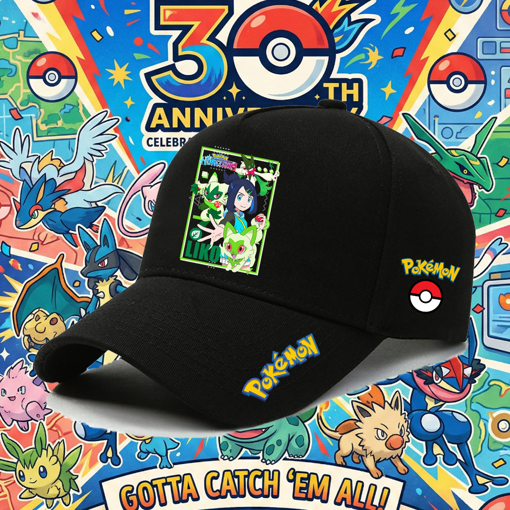 2026 Pokémon Cap Unisex Casual แฟชั่น Cool Vintage หมวก Pokémon 30th Anniversary ของที่ระลึกหมวกเบสบ