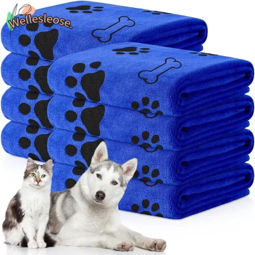 WELLE Dog Claw Bath Towel, Absorbent Soft Dog Towel, Pet Bath Products Quick-drying 60*100cm Pet Bat