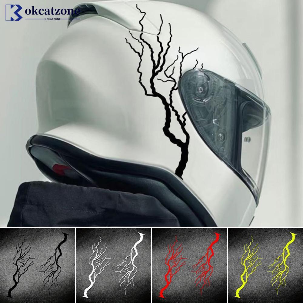 OKCATZONE 1 คู่รถจักรยานยนต์ Decal สติกเกอร์ Crack สไตล์ Racing Stripe กันน้ําด้านหน้าสติกเกอร์สําหร