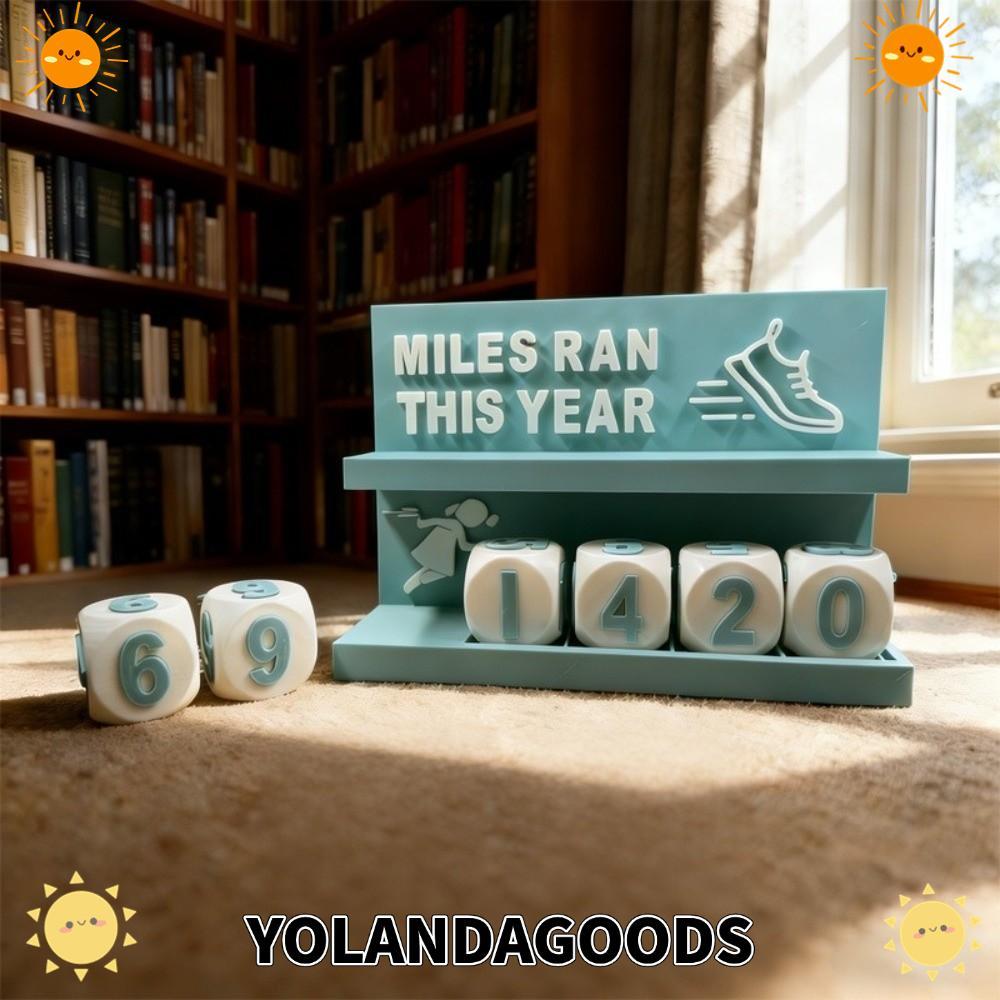 YOLANDAGOODS1 Running Mileage Counter,Handmade Wear Resist Running Mileage Challenge Tracker,เป็นมิต