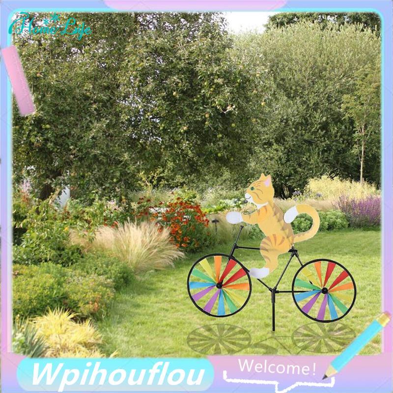 [HoME&life] 1 PCS Bike Wind Spinner Bike Garden Wind Spinner เครื่องประดับ As Shown สัตว์น่ารักประติ