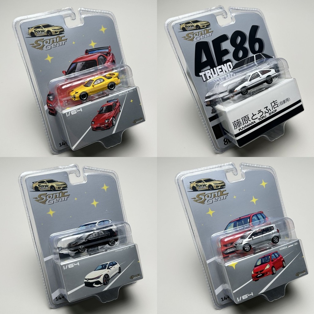 Sonic Gear 1/64 Toyota AE86 Mazda RX7 Honda Jazz Volkswagen Golf GTI โมเดลรถ รถของเล่น สําหรับเด็กผู้ชาย ของขวัญวันเกิด ของเล่นเด็ก รถสะสม#peetyeee