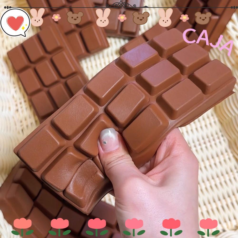 CAJA1 ของเล่นบีบช็อคโกแลต, PU ความเครียดบรรเทาจําลองอาหารของเล่น,นุ่มมือผ่อนคลายอาหารจําลองช้า Rebound Fidget ของเล่นของขวัญ