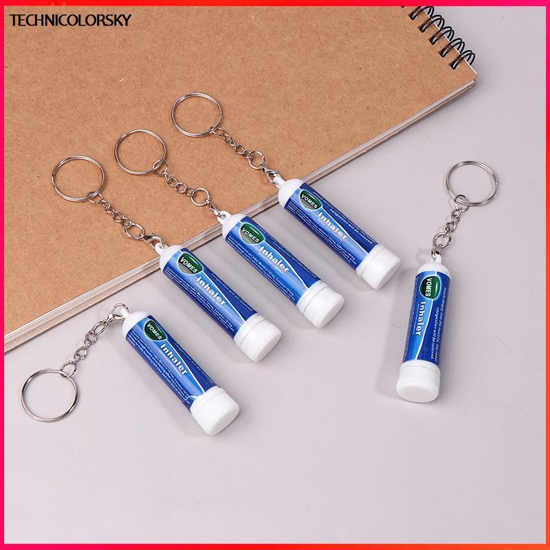 Technicolorsky 5 ชิ้นจมูก Sti พวงกุญแจ Boosts Focus Inhaler หลอด Cooling Nasal Inhaler Aromatherapy 