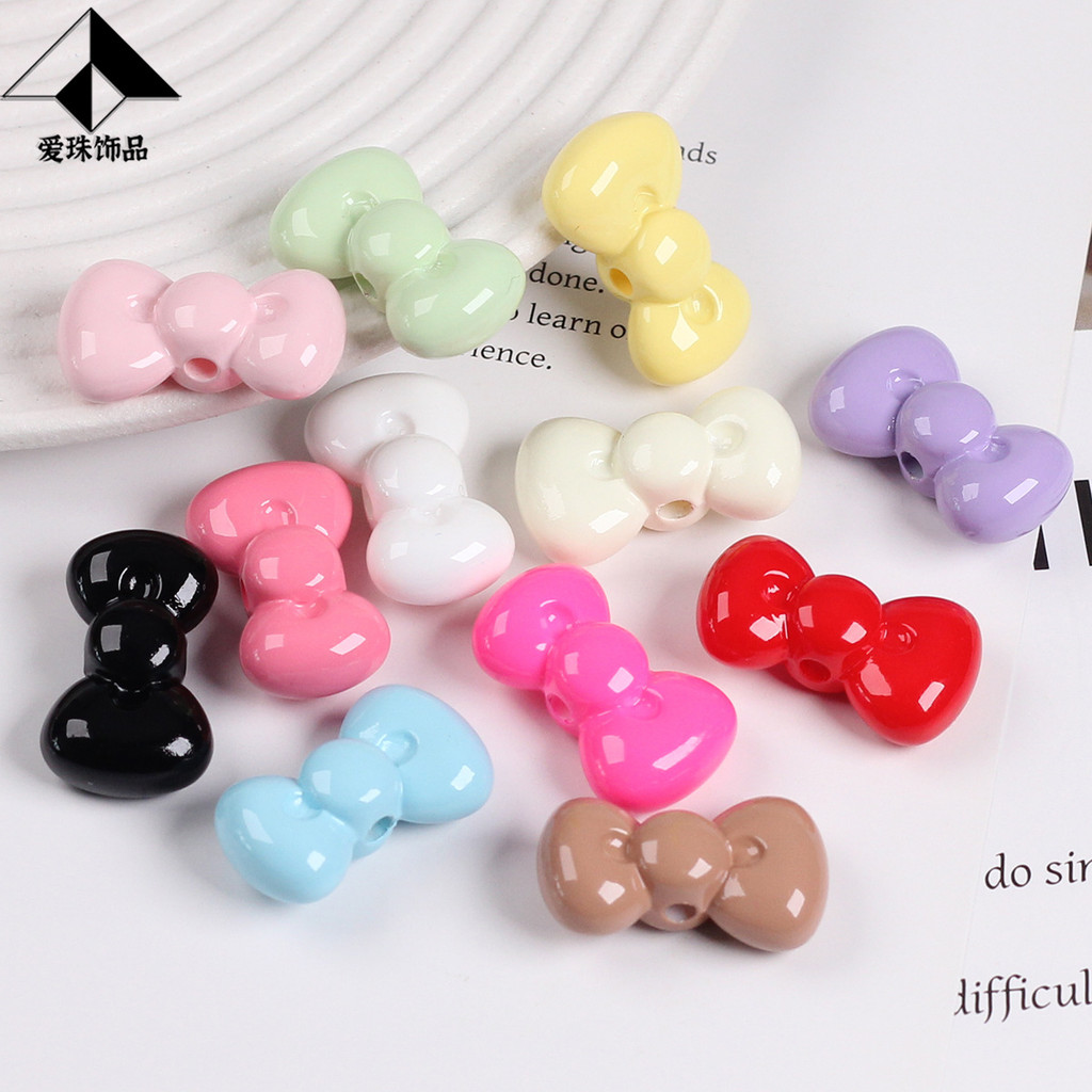 สร้อยข้อมือและสร้อยคอมากกว่า DIY โบว์ลายการ์ตูน พร้อมลูกปัดเงาสำหรับโทรศัพท์มือถือ