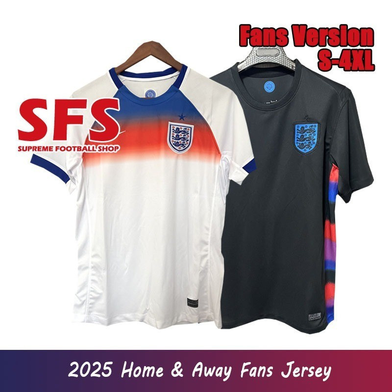 S-XXXXL Top Quilty 2025/26 ENGLAND เสื้อฟุตบอลผู้ชายแฟนเวอร์ชั่น