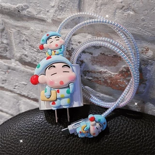 ฝาครอบป้องกันสายเคเบิลข้อมูล,สไตล์การ์ตูนน่ารัก,เข้ากันได้กับ หัวชาร์จแบบชาร์จเร็ว ตัวป้องกันงกัน