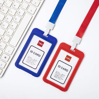 DAILY 10 ชิ้น ป้ายห้อยบัตร แบบทึบ PP ฟรีสายคล้องคอ บัตรนักเรียน ที่ใส่บัตรพนักงาน ห้อยบัตรพนักงาน รวมเชือก