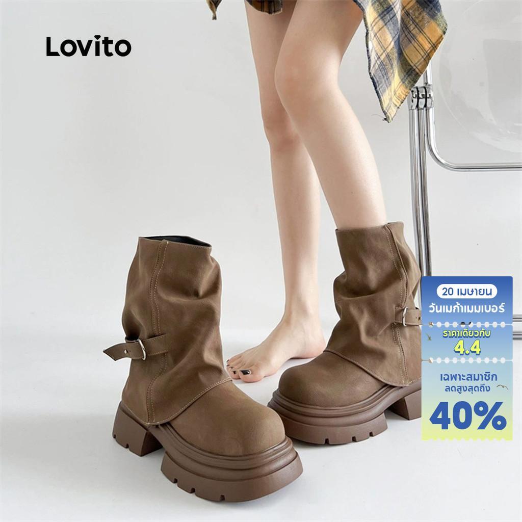 Lovito บู้ทสไตล์แคชชวลสำหรับผู้หญิง LFA97045