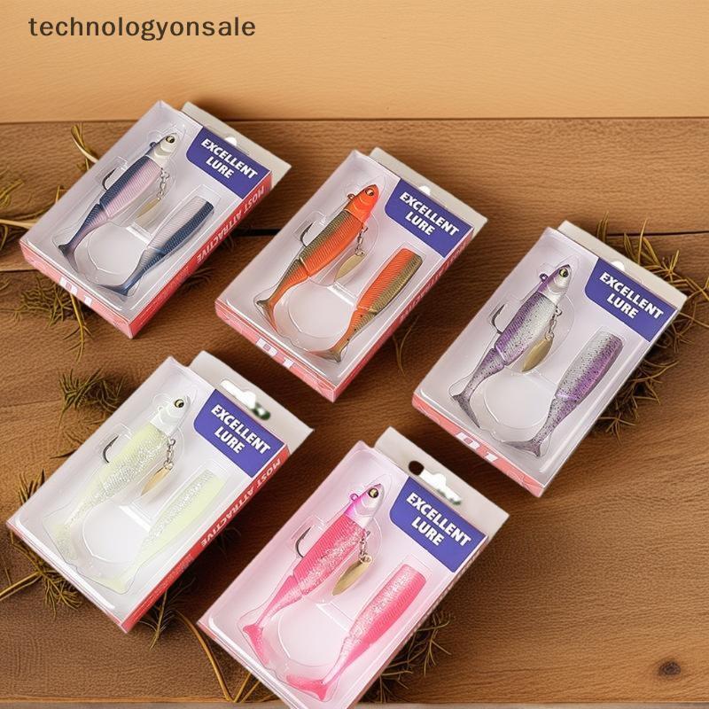 [Tech] Glow-In-The-Dark T-Tail Lead Soft Bait Set 9.5cm 20g Single Hook Glitter Bionic Bait เหยื่อตก