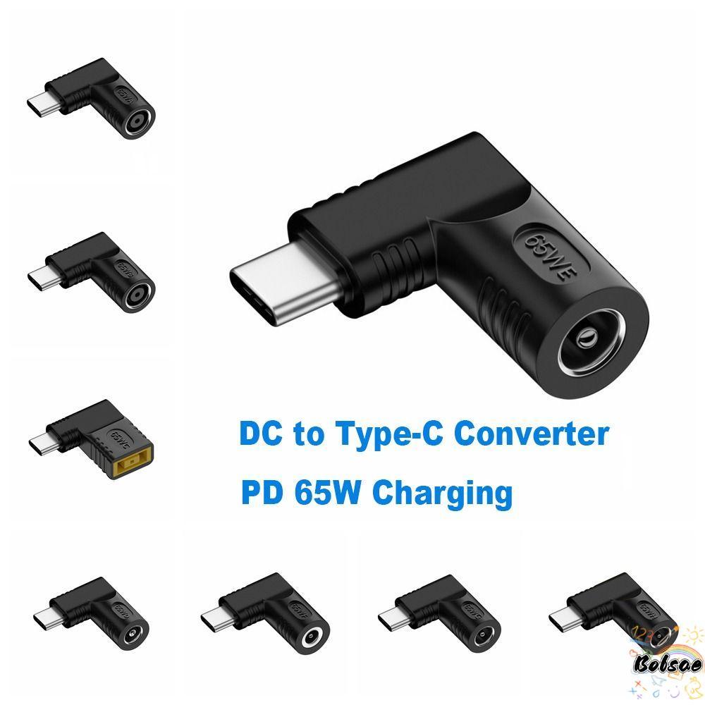 BOLSACF อะแดปเตอร์ 5v 9v 12v USB C Connector 5.5X2.5 7.4X0.9 4.5X0.6mm PD 65W สําหรับ //