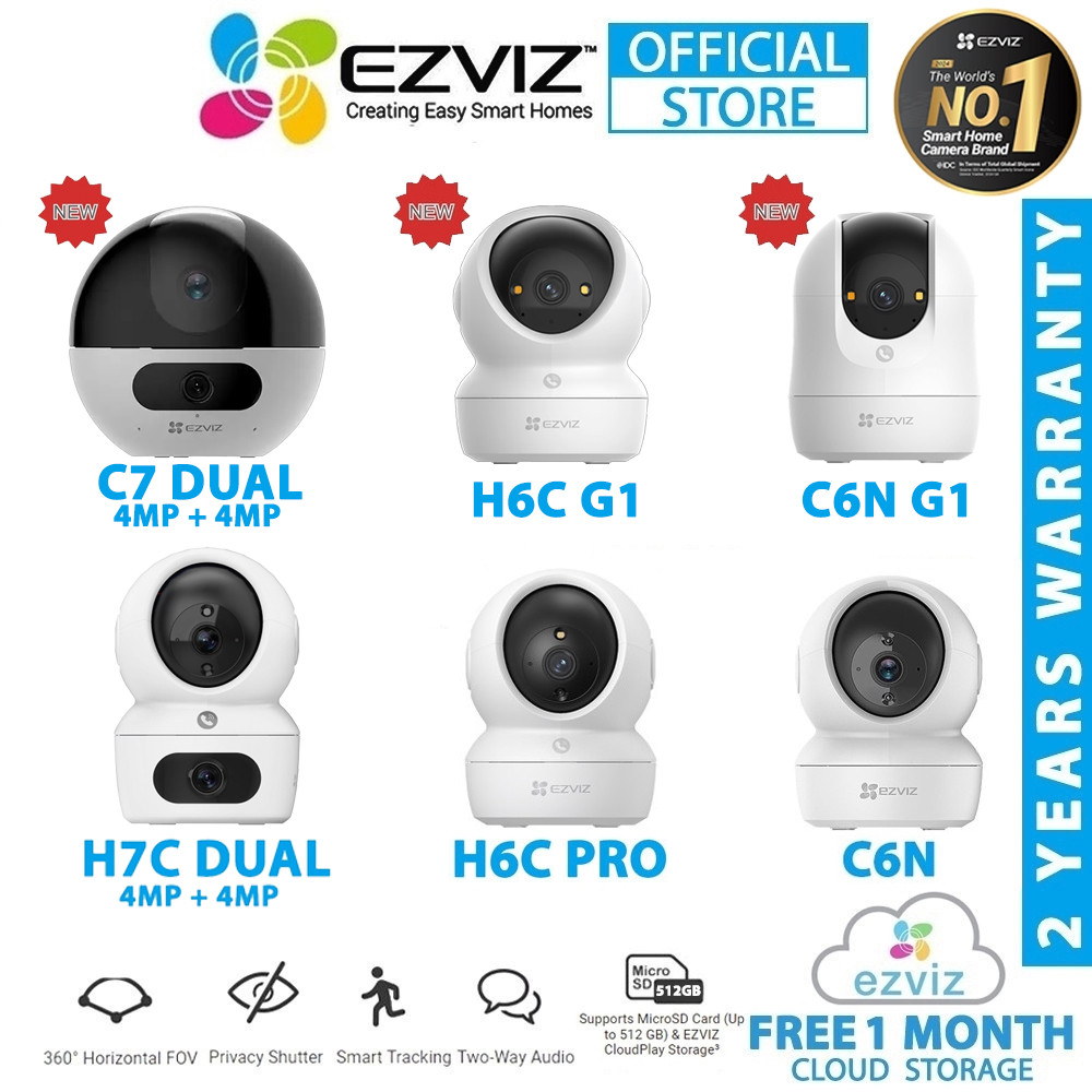 EZVIZ H7C Dual เลนส์ C6N Full HD 1080P 2MP C7 Dual H6 3K 5MP H6C Pro 3MP 2K G1 Pan & Tilt Security ก