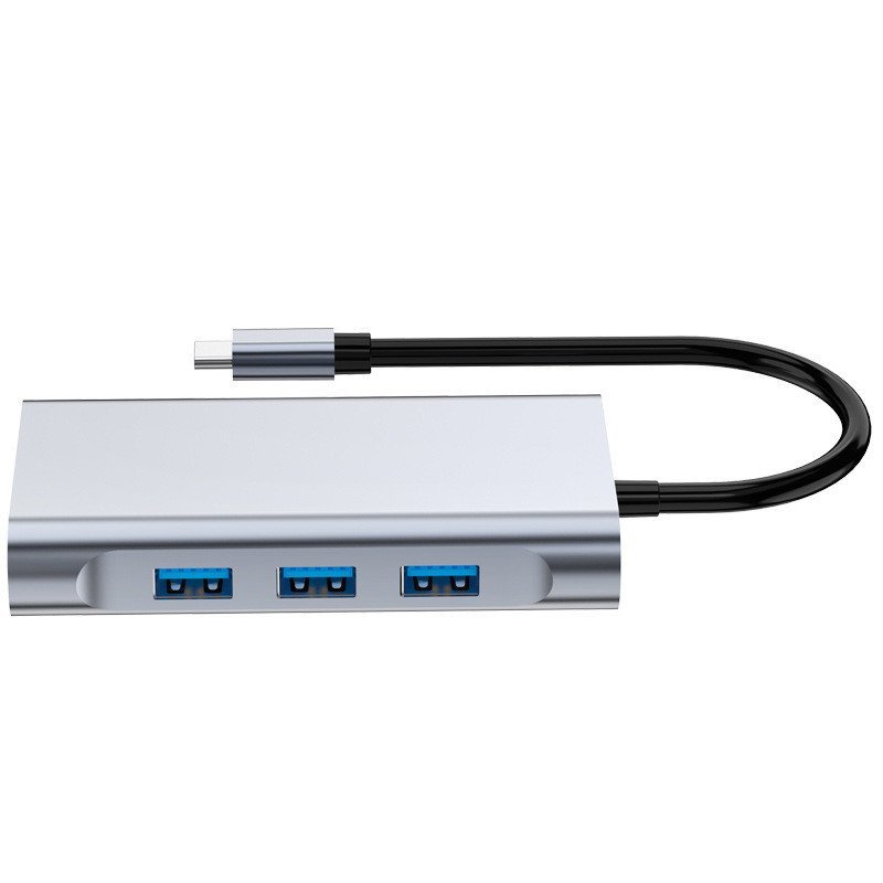 สไตล์ใหม่ 7-in-1 Docking Station typec usb3.0 hub พร้อมพอร์ตเครือข่าย 100MB เหมาะสําหรับสถานีเชื่อมต