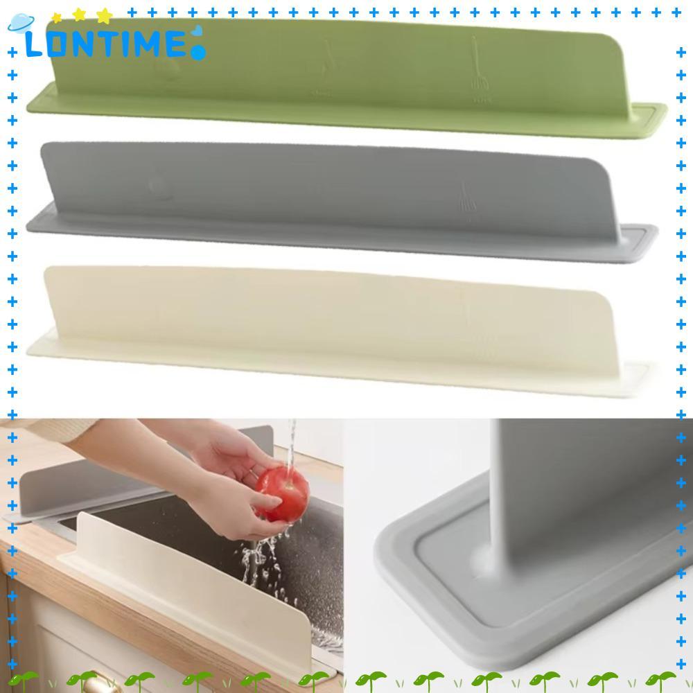 LONTIME แผ่นแผ่นกั้นน้ํา 1/2 ชิ้น, อุปกรณ์ครัวซิลิโคนอ่างล้างจาน Baffle Splash Guard, มัลติฟังก์ชั่นพร้อมถ้วยดูดสระว่ายน้ํา Oil-Proof Sink Organizer อุปกรณ์ครัว