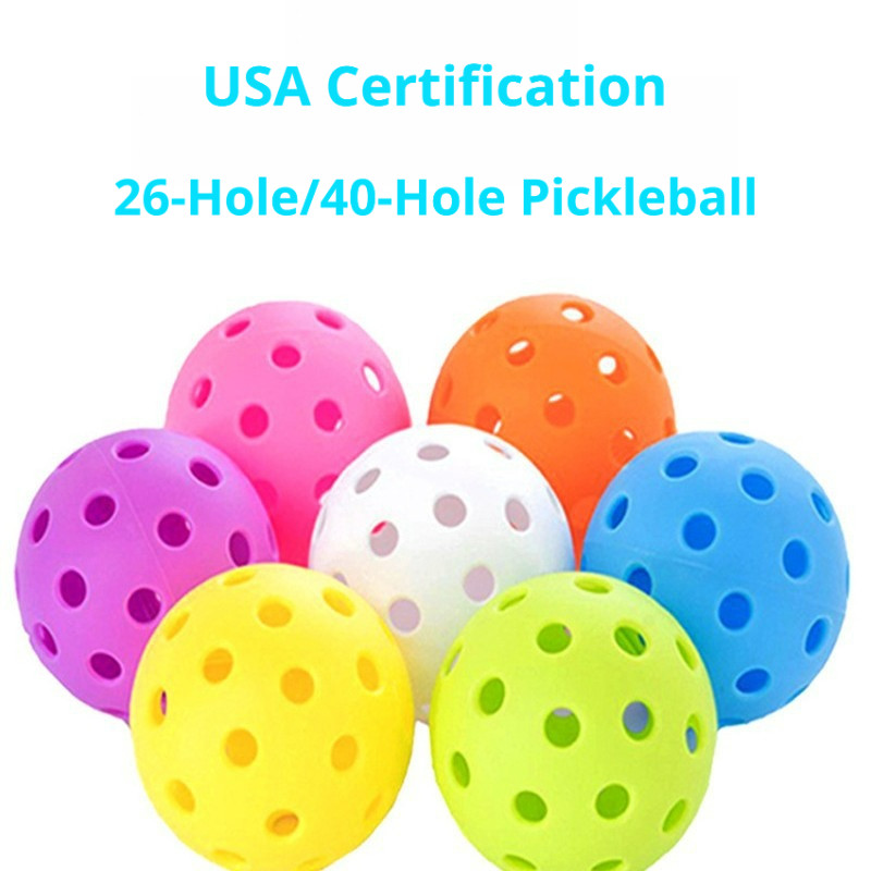 ลูกปิคเคิลบอล Pickleball Ball 26 หลุมในร่ม / 40 หลุมกลางแจ้ง ทนทาน ฉีดขึ้นรูป คุณภาพพรีเมี่ยม