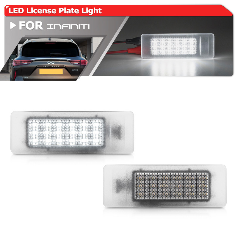 2xสําหรับ2022 + Infiniti QX55 QX60 2019-2024 QX50 2017-2022 Q60 2018-2024 Q80 CanbusสีขาวLEDป้ายทะเบ
