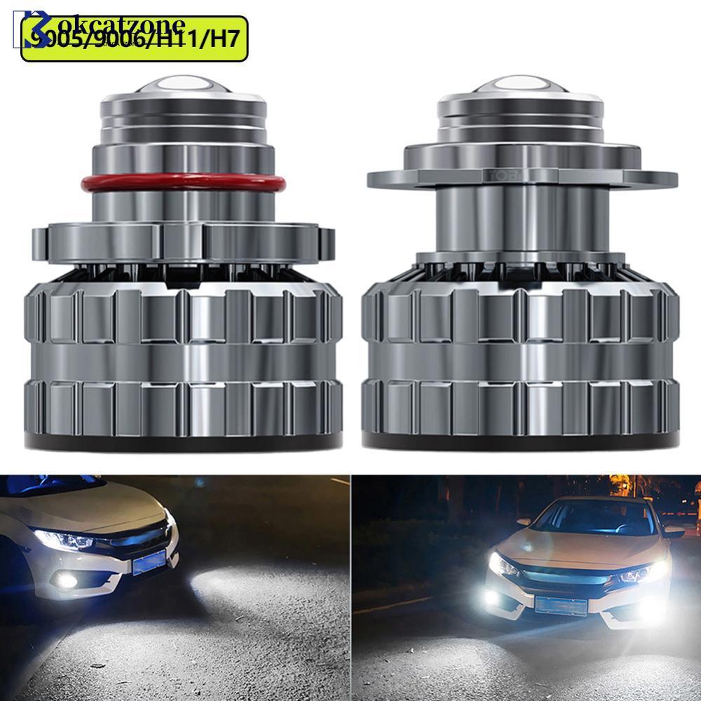 OKCATZONE 1pcs รถ H7 H11 H8 H9 9005 HB3 9006 3600LM นูนเลนส์ LED หมอกหลอดไฟ LED หมอกโคมไฟเลนส์ 6000K