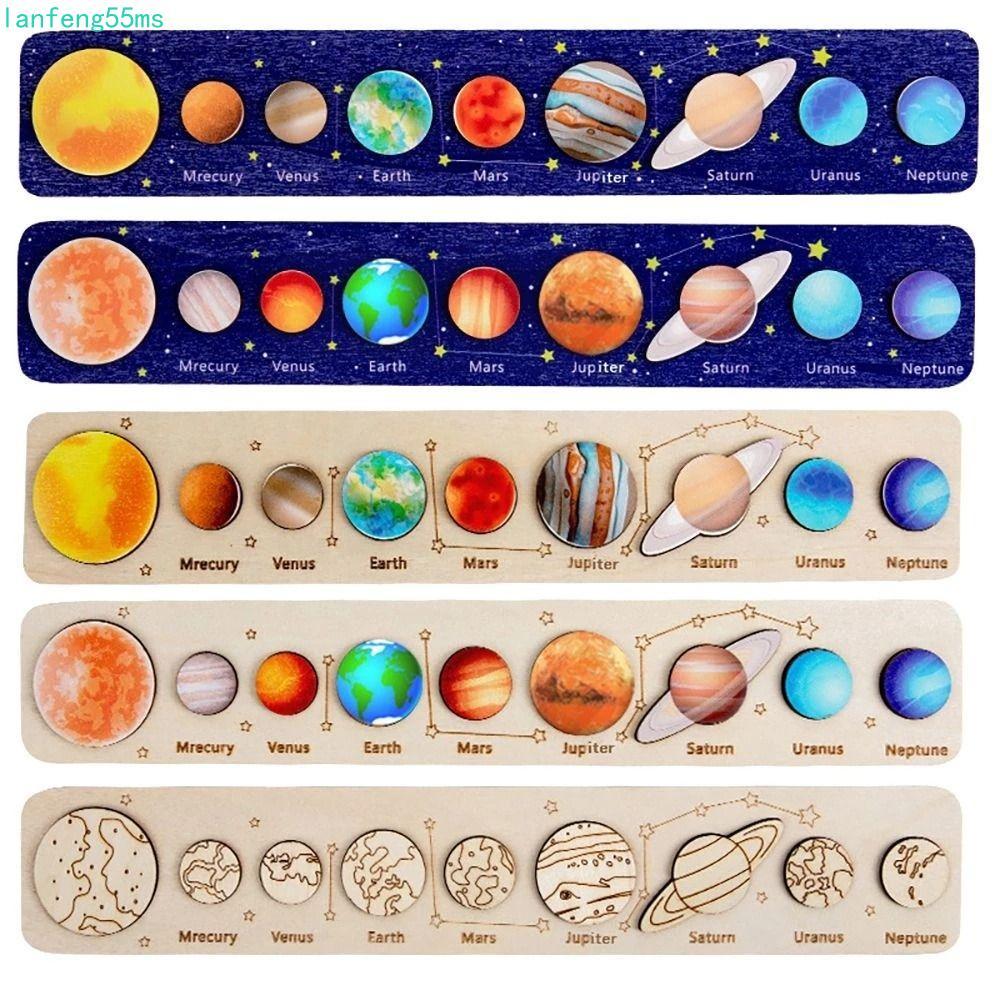 LANFENG Solar System Puzzle Planet Matching Learning Toy Early Learning Boy Girl Universe Science Pl