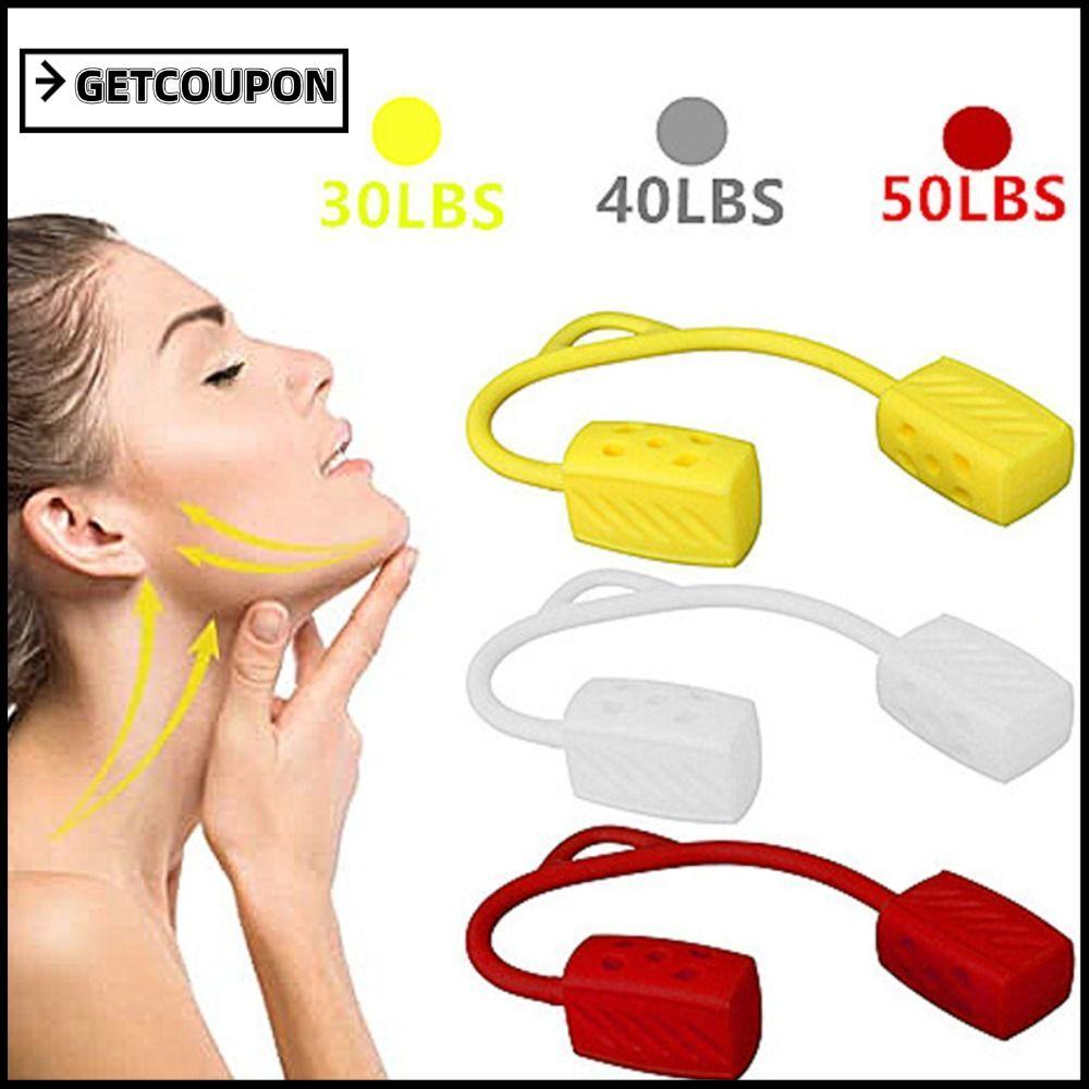 GETCOUPON Jaw Exerciser, 30/40/50lbs Jawline Exerciser คอ Toning, ซิลิกาเจลเกรดอาหารอัพเกรด Beauty F
