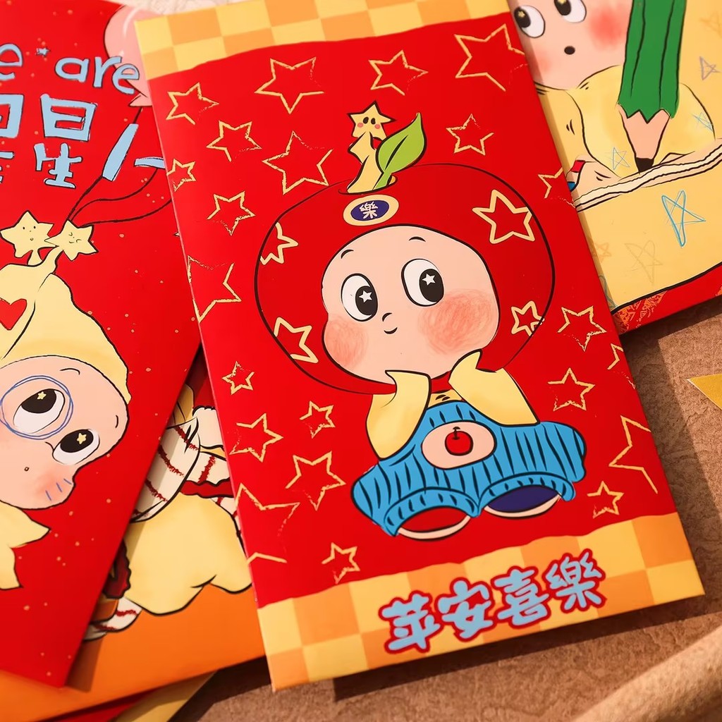 6ชิ้น/เซ็ตซองจดหมายสีแดงการ์ตูนดาวคนแพ็คเก็ตสีแดง2026ถุงเงินโชคดีปีใหม่เด็กของขวัญปีใหม่ - รูปที่ 6