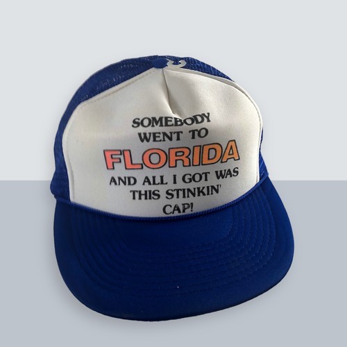 Otto หมวก Mens One Size Blue/White Graphic Florida Mesh Snapback Trucker Cap 02GM