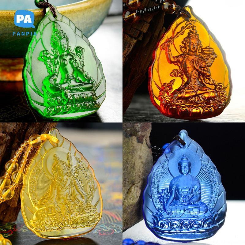 [NBI] สร้อยคอธาราสีเขียวสําหรับผู้ชายและผู้หญิงจี้ Manjushri ยาว Amitabha จี้ VN