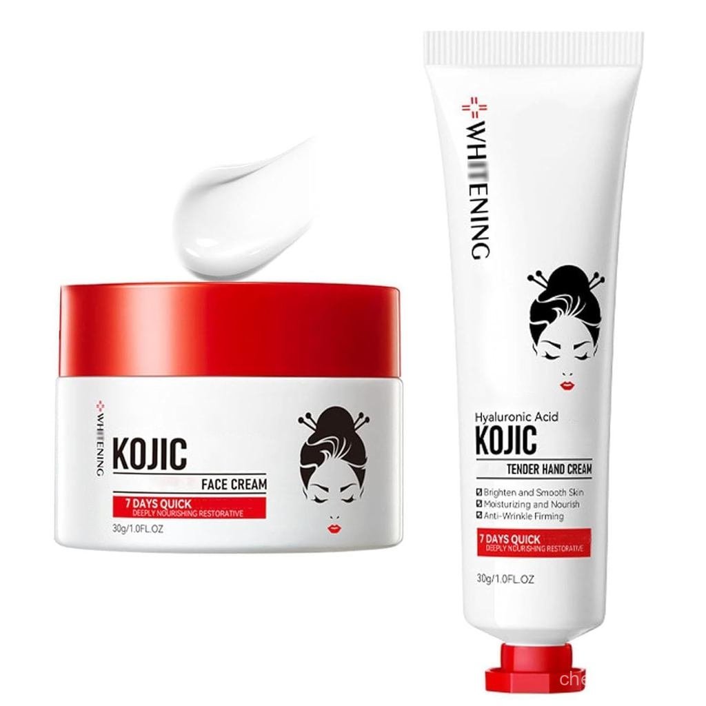 Kojic Hand Cream & Face Cream Set, Hyaluron Tender Lotion, Deep Moisturizing & Nourishing care for A