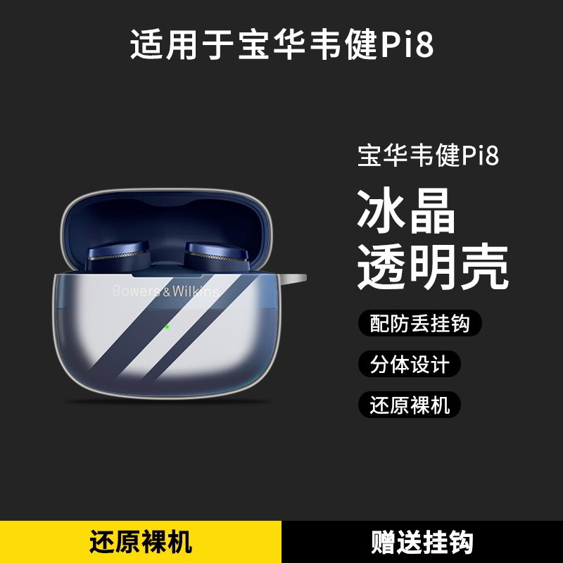 เหมาะสําหรับ B & W BOWA Weijian pi8 บลูทูธหูฟังไฮไฟ pi6 เคสป้องกัน PI8 โปร่งใสหูฟัง