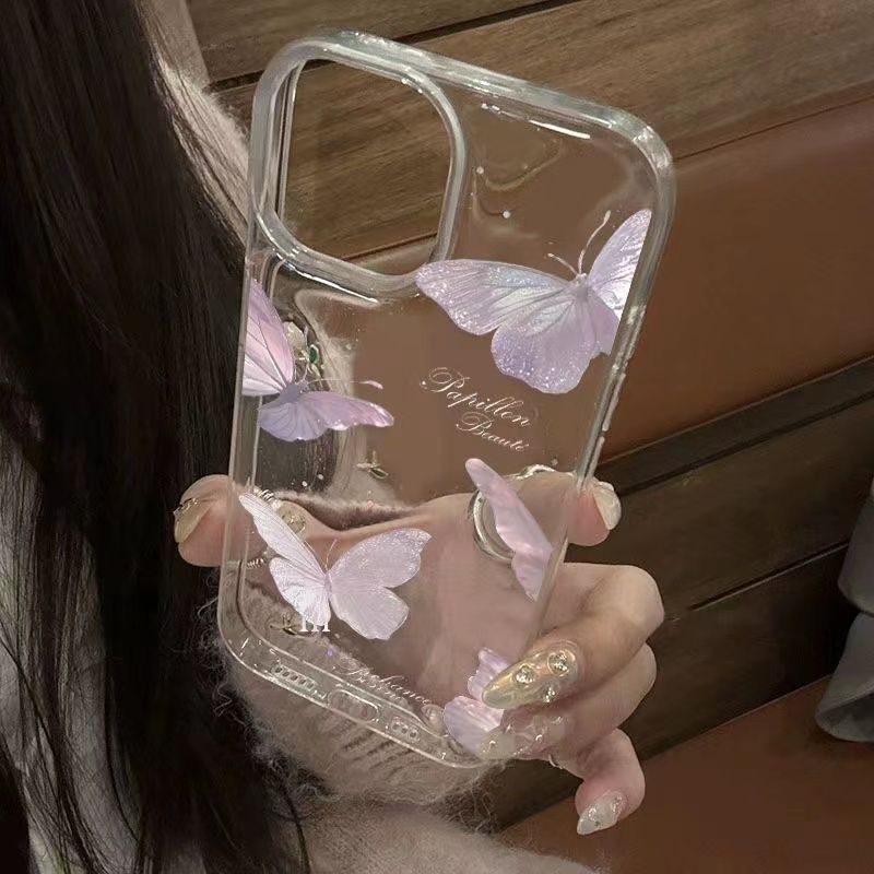 Dream purple white butterfly female Samsung S24Ultra mobile phone case S22 net red 23/8/9 Note20 / A