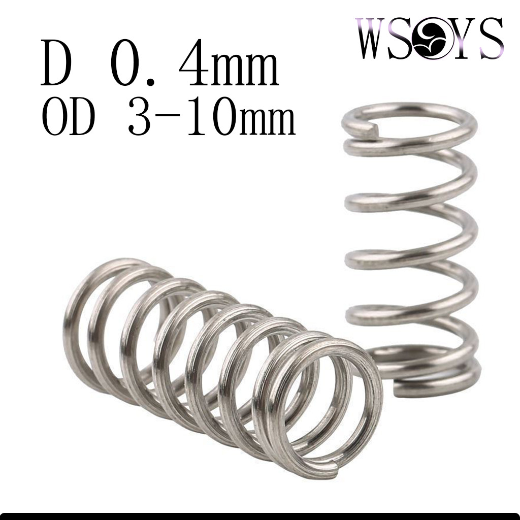 SUS304 สปริงกด-สปริงดัน  เหล็กสปริง ขนาด compression spring d0.4mm*OD3-10mm[WSYS-MB-TC]