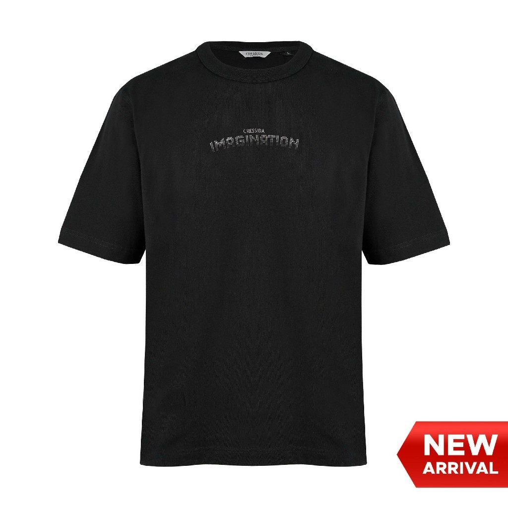 CRESSIDA เสื้อยืดแขนสั้นผู้ชาย Oversize สีดํา - TTBAS.RQ001H