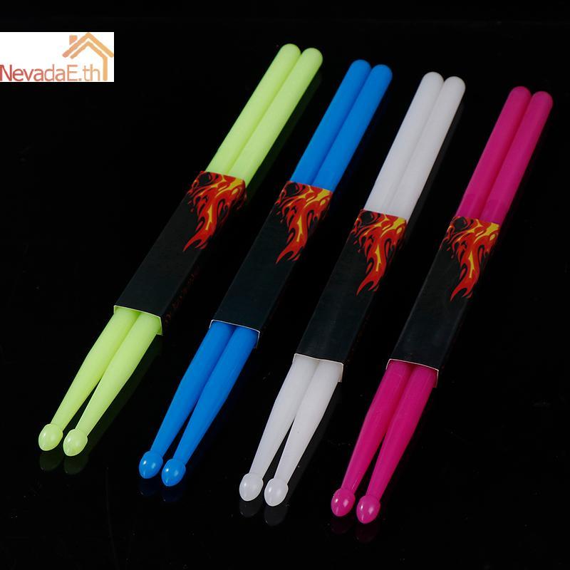 ND 1 คู่ Luminous Drum Stick Light Up Drum Sticks ใน Dark เครื่องดนตรี Stage Performance Fluorescent