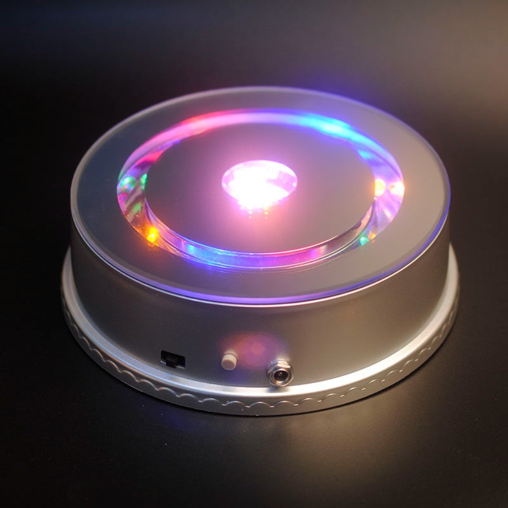 การถ่ายภาพบูธแสดงการหมุนที่มีสีสัน LED Taobao Douyin แสดงผลิตภัณฑ์สดแท่นกล้องหมุนอัตโนมัติ