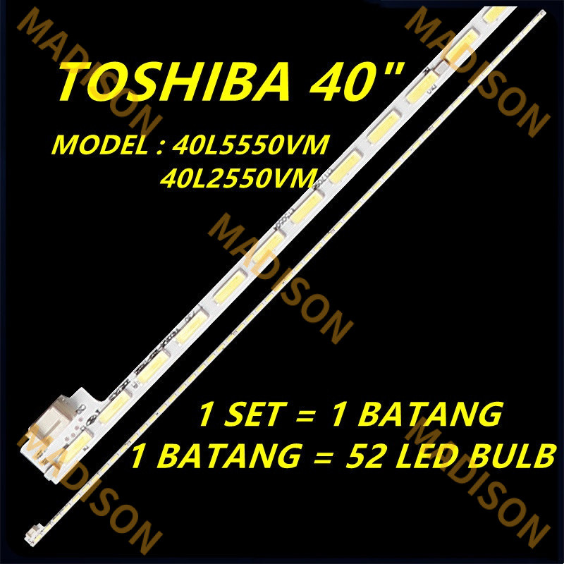 ใหม่ทีวีหลอดไฟ LED Backlight 40 ลิตร 5550VM 40L2550VM TOS HIBA 40 นิ้ว 40L5550 40L2550 1 ชุด