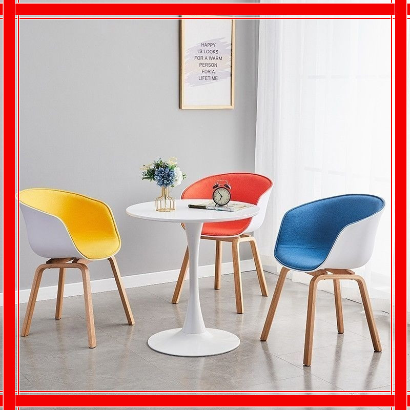 Nordic-style minimalist office, meeting, milk tea, hotel reception, solid wood backrest desk and din