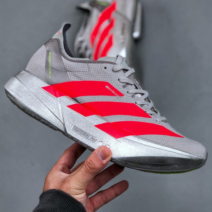 Adizero Adios Pro 4 รองเท้าวิ่งบอสตัน 12 สำหรับผู้ชายและผู้หญิง พร้อมแผ่นคาร์บон JR6372