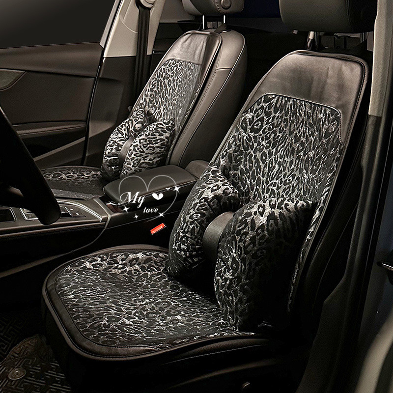 【Ready Stock】 New Car Seat Cushion Universal Four Seasons Leopard Print Car Interior Decoration Seat