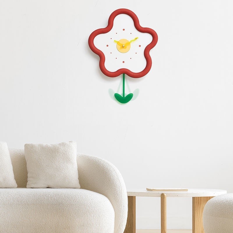 Punch-free fashion Nordic light luxury clock living room wall clock wall decoration living room wall
