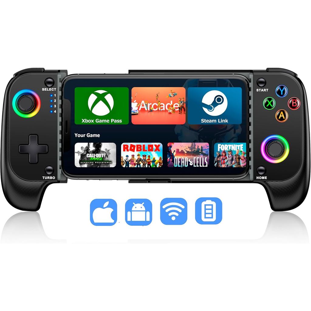 ตัวควบคุมโทรศัพท์ไร้สายสําหรับ iPhone/Android ไม่มี Deadzone, ตัวควบคุมเกมมือถือรองรับ Xbox Game Pas