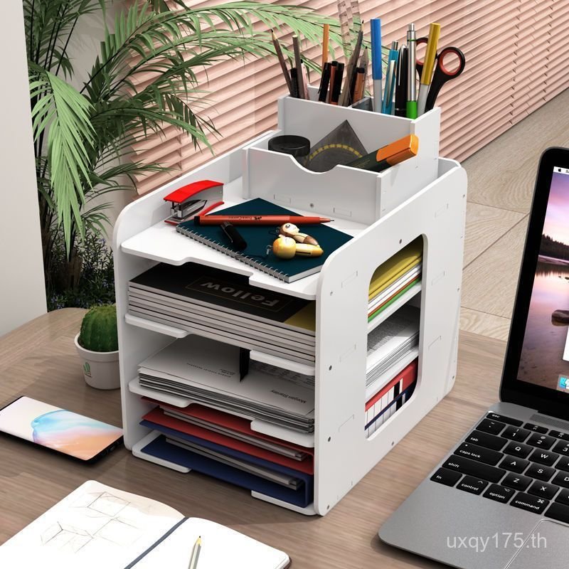 A4 Data Desktop Shelf Multi-Layer โฟลเดอร์ชั้นวางแฟ้มชั้นเก็บ 6TCN