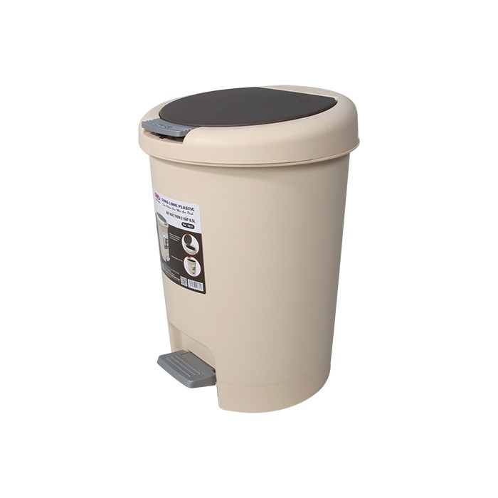 [4 MART] ถังขยะเหยียบเท้ากลม 2 ฝา Song Long 6.5L, 10L